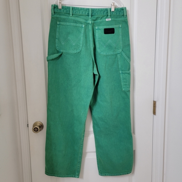 Wrangler Size 32 Green Casey Jones Wide Leg Carpenter Baggy Loose Fit Jeans - Picture 5 of 14
